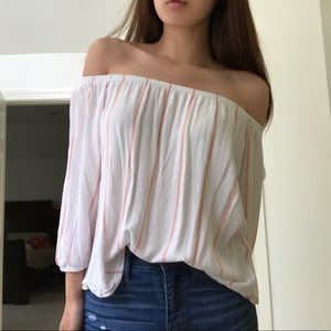 Miss Selfridge Off the Shoulder Bardot Top